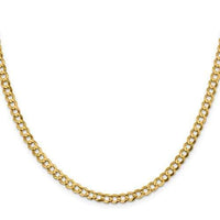 Baikalla Jewelry 14K Yellow Gold Chain 14K Yellow Gold 5.3 mm Flat Cuban Chain with Lobster Clasp