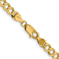 Baikalla Jewelry 14K Yellow Gold Chain 14K Yellow Gold 5.3 mm Flat Cuban Chain with Lobster Clasp