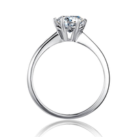 Baikalla Baikalla™ "Gaia" Sterling Silver Moissanite 6 Prong 1ct Promise Ring