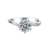 Baikalla Baikalla™ "Sophie" Sterling Silver Moissanite 6 Prong 1ct Promise Ring