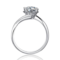 Baikalla Baikalla™ "Sophie" Sterling Silver Moissanite 6 Prong 1ct Promise Ring