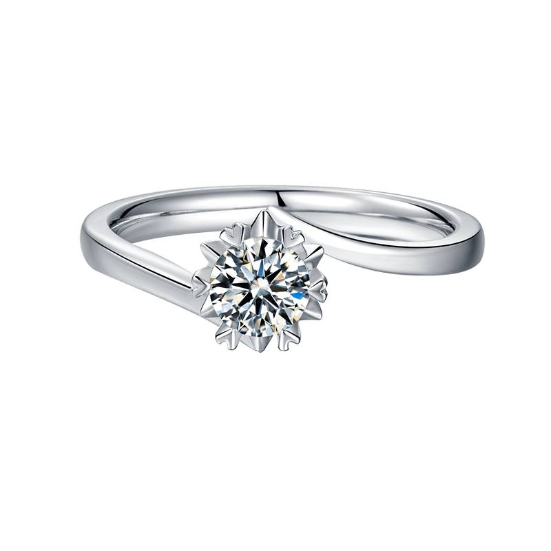 Baikalla Baikalla™ "Daria" Sterling Silver Moissanite 6 Prong Promise Ring