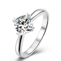 Baikalla 4 Baikalla™ "Madison" Sterling Silver Moissanite 4 Prong Heart Promise Ring
