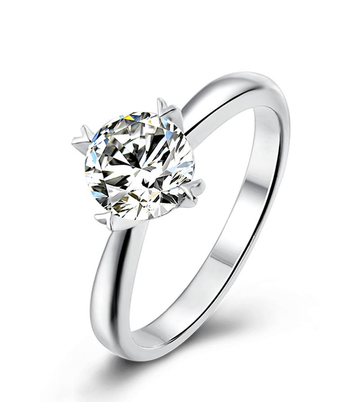 Baikalla 4 Baikalla™ "Madison" Sterling Silver Moissanite 4 Prong Heart Promise Ring
