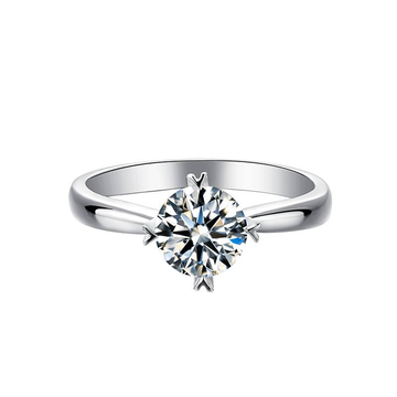 Baikalla Baikalla™ "Madison" Sterling Silver Moissanite 4 Prong Heart Promise Ring