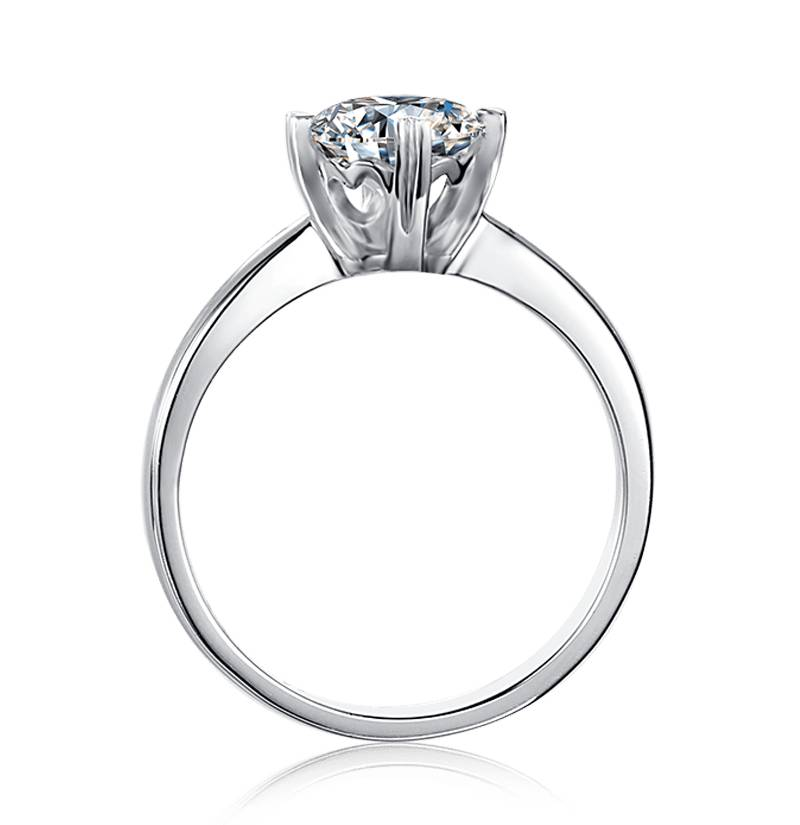 Baikalla Baikalla™ "Madison" Sterling Silver Moissanite 4 Prong Heart Promise Ring
