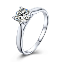 Baikalla 4 Baikalla™ "Eniko" Sterling Silver Moissanite 4 Prong Solitaire Promise Ring