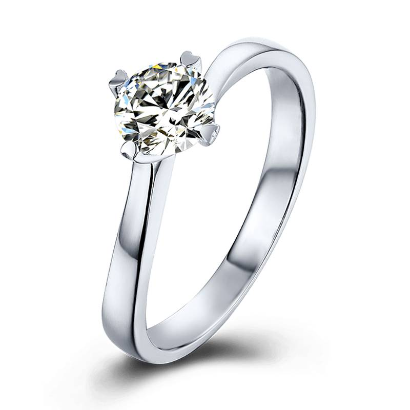 Baikalla 4 Baikalla™ "Carissa " Sterling Silver Moissanite 4 Prong Promise Ring