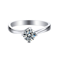 Baikalla Baikalla™ "Carissa " Sterling Silver Moissanite 4 Prong Promise Ring