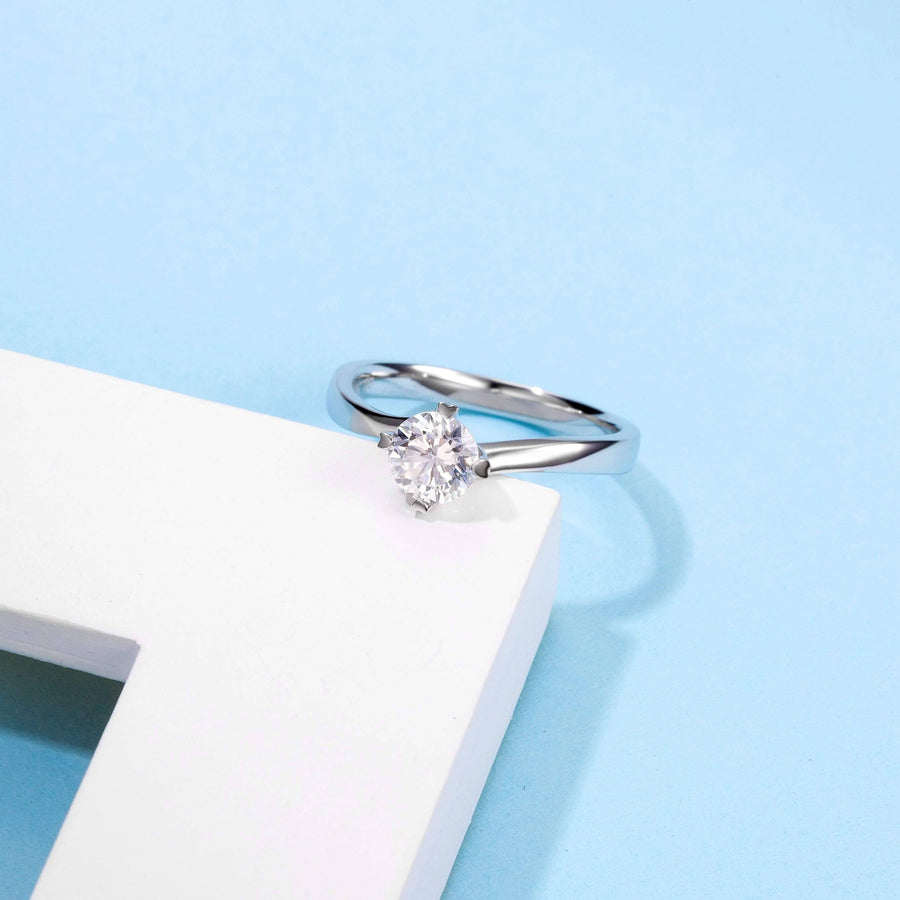 Baikalla Baikalla™ "Carissa " Sterling Silver Moissanite 4 Prong Promise Ring