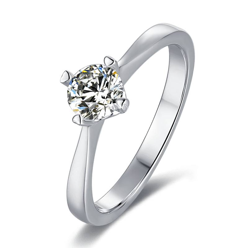 Baikalla 4 Baikalla™ "Anya" Sterling Silver Moissanite 4 Prong Promise Ring