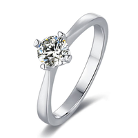 Baikalla 4 Baikalla™ "Anya" Sterling Silver Moissanite 4 Prong Promise Ring