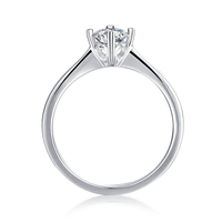 Baikalla Baikalla™ "Anya" Sterling Silver Moissanite 4 Prong Promise Ring