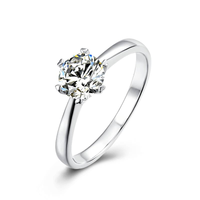 Baikalla Sterling Silver Moissanite Ring 4 Baikalla™ "Dola" Sterling Silver Moissanite 6 Prong Promise Ring
