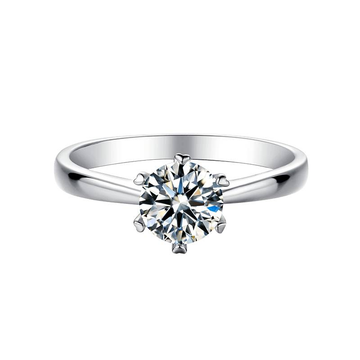 Baikalla Sterling Silver Moissanite Ring Baikalla™ "Dola" Sterling Silver Moissanite 6 Prong Promise Ring