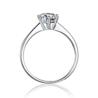 Baikalla Sterling Silver Moissanite Ring Baikalla™ "Dola" Sterling Silver Moissanite 6 Prong Promise Ring