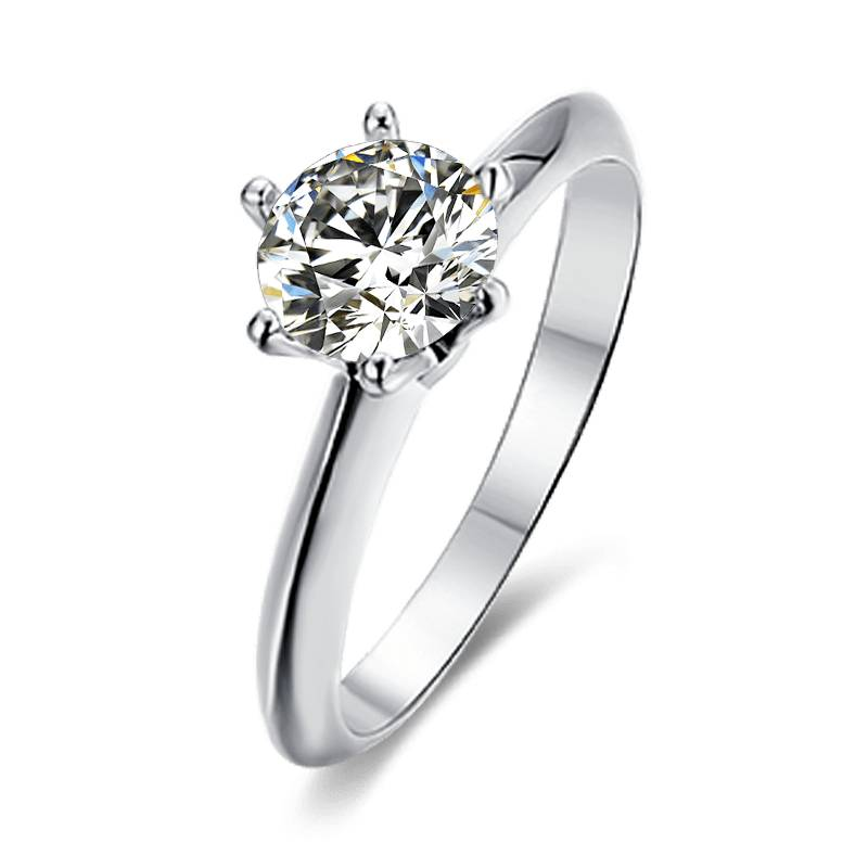 Baikalla 4 Baikalla™ "Annie" Sterling Silver Moissanite 6 Prong Promise Ring