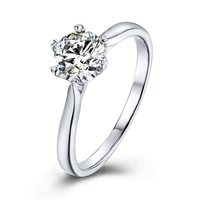Baikalla 4 Baikalla™ "Mariana" Sterling Silver Moissanite 6 Prong Promise Ring