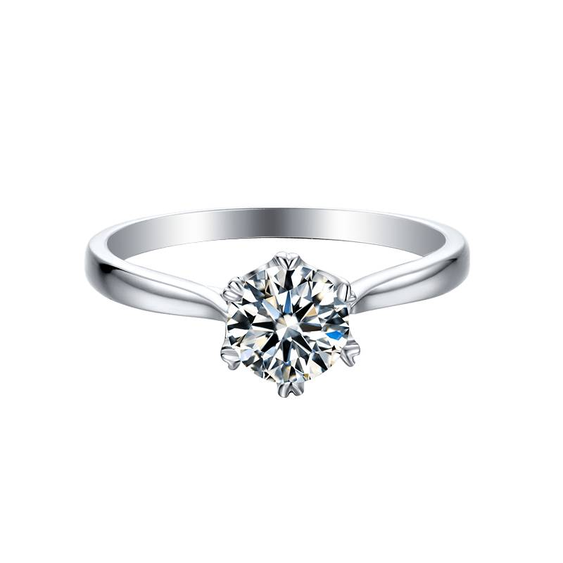 Baikalla Baikalla™ "Mariana" Sterling Silver Moissanite 6 Prong Promise Ring