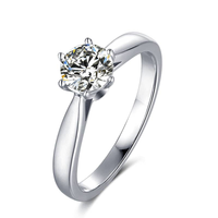 Baikalla 4 Baikalla™ "Lucia" Sterling Silver Moissanite 6 Prong Promise Ring