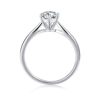 Baikalla Baikalla™ "Lucia" Sterling Silver Moissanite 6 Prong Promise Ring