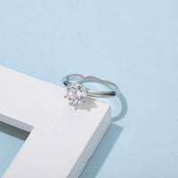 Baikalla Sterling Silver Moissanite Ring Baikalla™ "Layla" Sterling Silver Moissanite Luxury 1.5 CT 6 Prong Promise Ring
