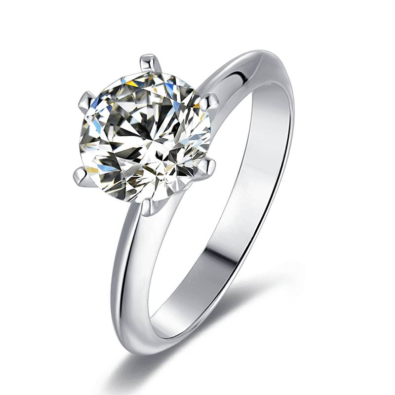 Baikalla Sterling Silver Moissanite Ring 4 Baikalla™ "Scarlett" Sterling Silver Moissanite Luxury 2 CT 6 Prong Promise Ring