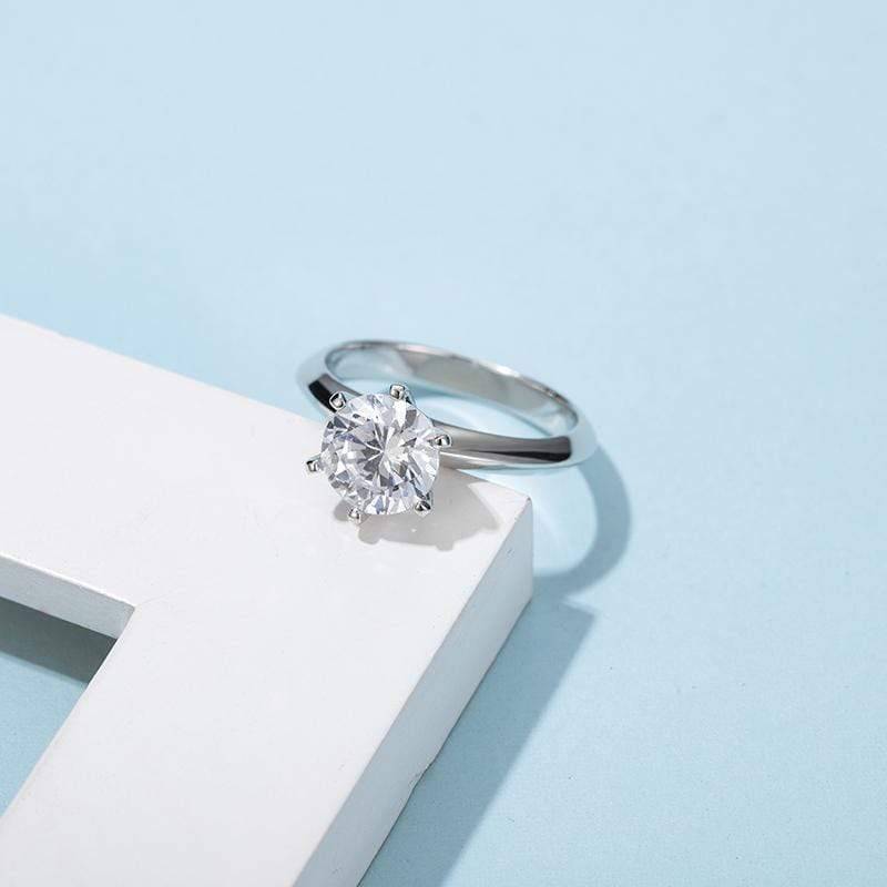 Baikalla Sterling Silver Moissanite Ring Baikalla™ "Scarlett" Sterling Silver Moissanite Luxury 2 CT 6 Prong Promise Ring
