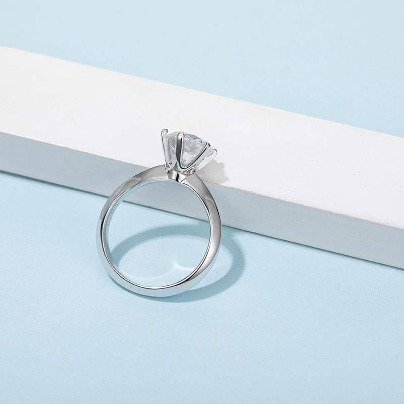 Baikalla Sterling Silver Moissanite Ring Baikalla™ "Scarlett" Sterling Silver Moissanite Luxury 2 CT 6 Prong Promise Ring