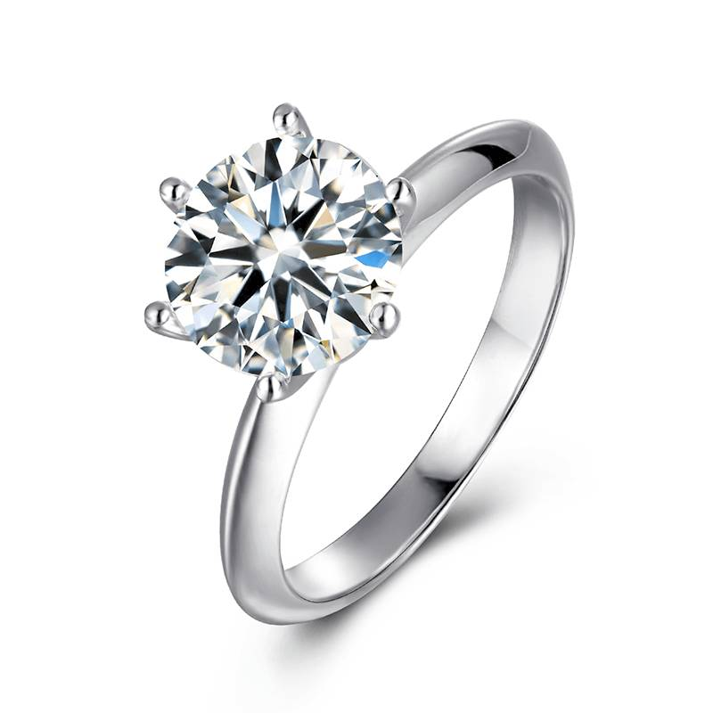 Baikalla Sterling Silver Moissanite Ring 4 Baikalla™ "Luna" Sterling Silver Moissanite Luxury 3 CT 6 Prong Promise Ring