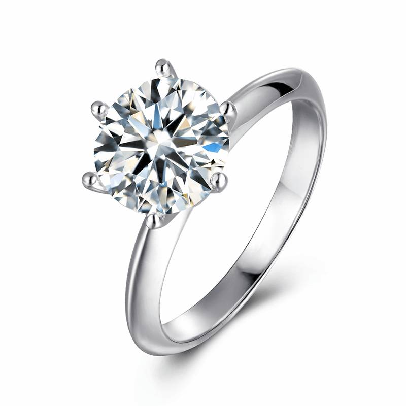 Baikalla Sterling Silver Moissanite Ring 4 Baikalla™ "Amelia" Sterling Silver Moissanite 5 CT Luxury  6 Prong Promise Ring