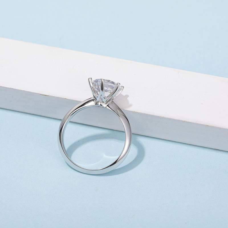 Baikalla Sterling Silver Moissanite Ring Baikalla™ "Amelia" Sterling Silver Moissanite 5 CT Luxury  6 Prong Promise Ring