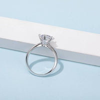 Baikalla Sterling Silver Moissanite Ring Baikalla™ "Luna" Sterling Silver Moissanite Luxury 3 CT 6 Prong Promise Ring