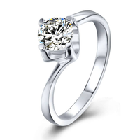 Baikalla 4 Baikalla™ "Camila" Sterling Silver Moissanite 4 Prong Promise Ring