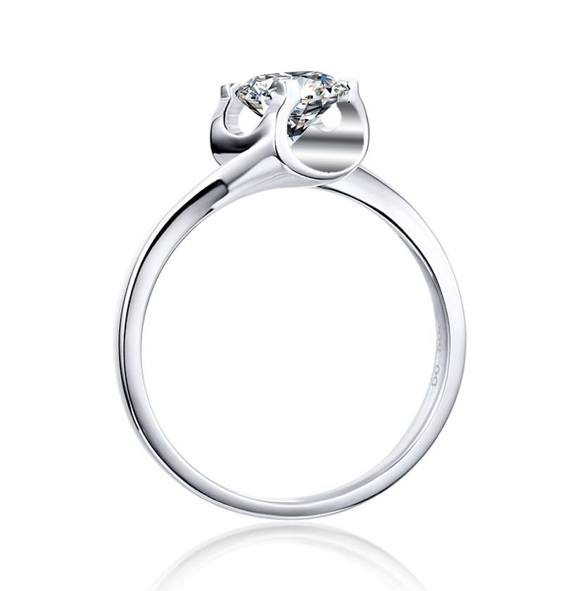 Baikalla Baikalla™ "Camila" Sterling Silver Moissanite 4 Prong Promise Ring