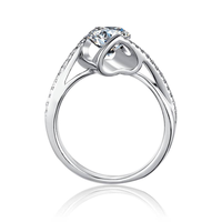 Baikalla Baikalla™ "Annie" Sterling Silver Moissanite 6 Prong Promise Ring