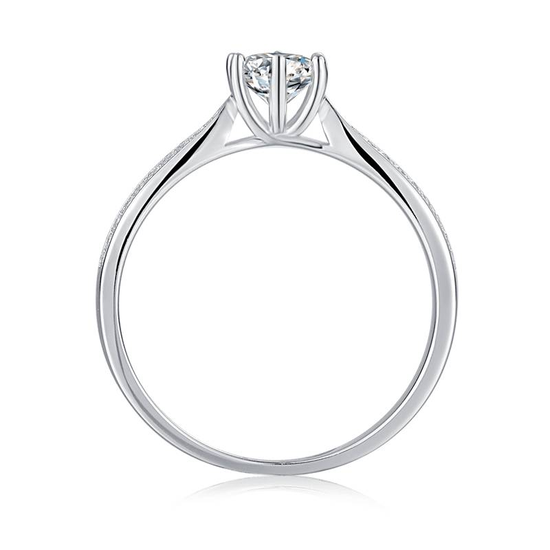Baikalla Baikalla™ "Hazel" Sterling Silver Moissanite 6 Prong Promise Ring