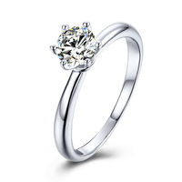 Baikalla 4 Baikalla™ "Audrey" Sterling Silver Moissanite 6 Prong Promise Ring