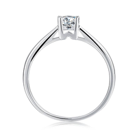 Baikalla Baikalla™ "Alice" Sterling Silver Moissanite 4 Prong Promise Ring
