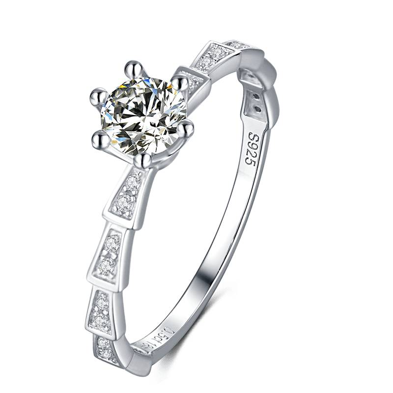 Baikalla 4 Baikalla™ "Stella" Sterling Silver Moissanite 6 Prong Promise Ring