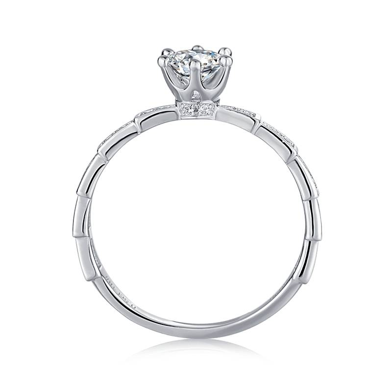 Baikalla Baikalla™ "Stella" Sterling Silver Moissanite 6 Prong Promise Ring