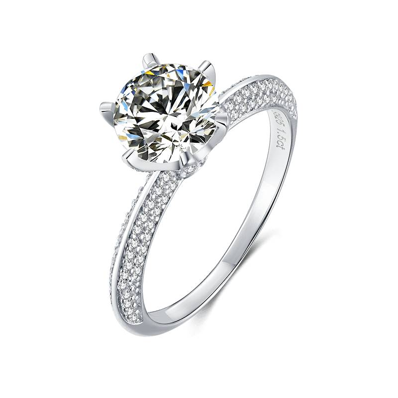 Baikalla Sterling Silver Moissanite Ring 4 Baikalla™ "Mila" Sterling Silver Moissanite Luxury 1.5 CT 6 Prong Promise Ring