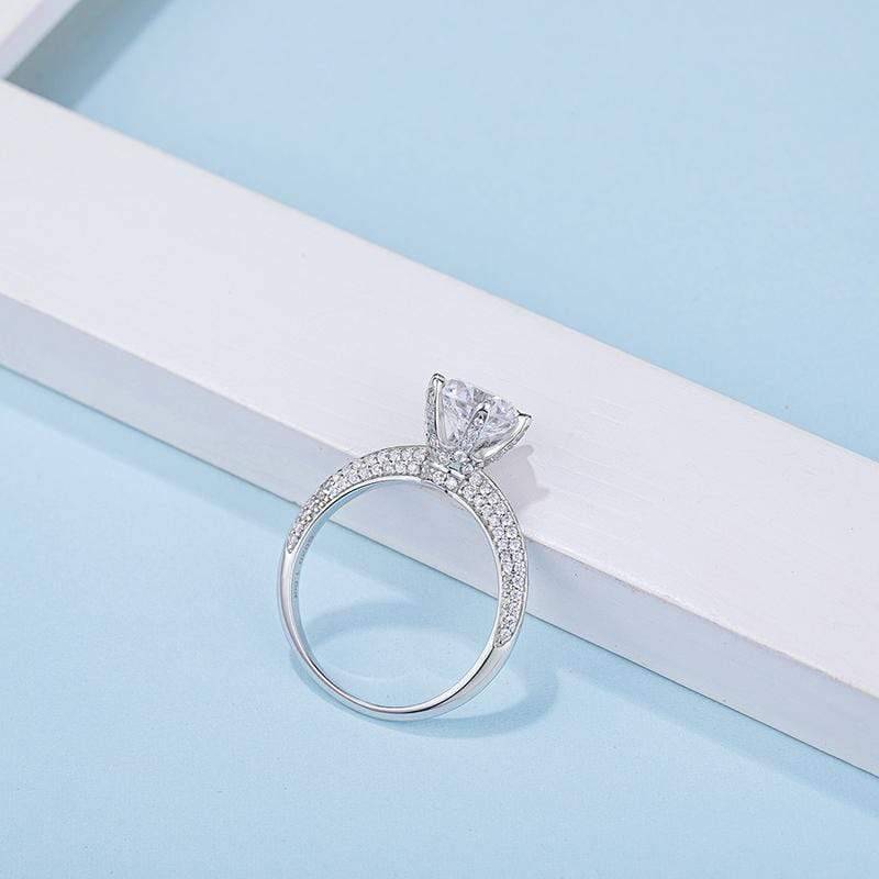Baikalla Sterling Silver Moissanite Ring Baikalla™ "Mia" Sterling Silver Moissanite Luxury 2 CT 6 Prong Promise Ring