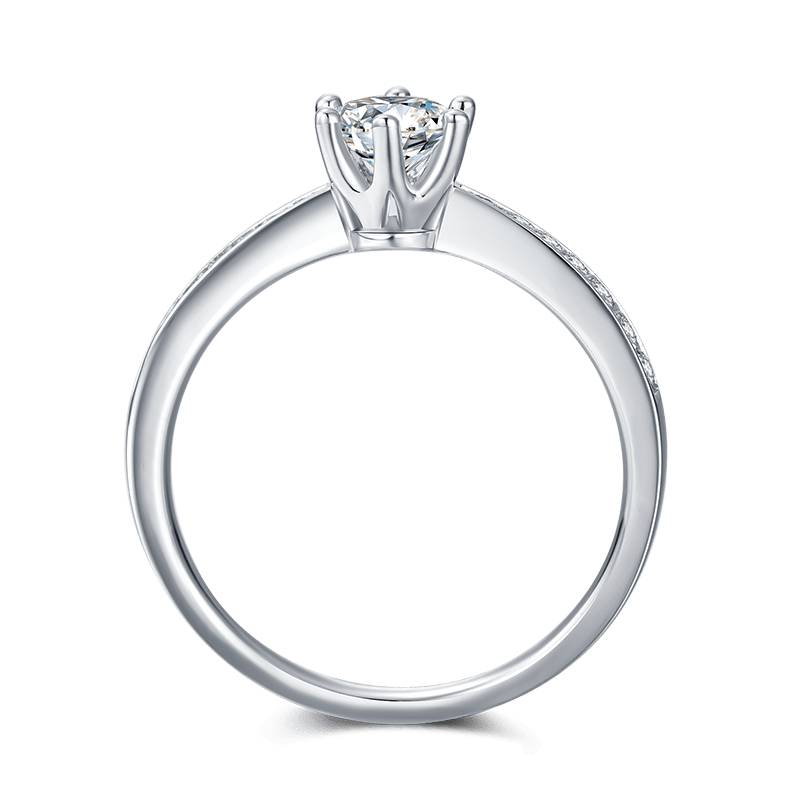 Baikalla Baikalla™ "Aurora" Sterling Silver Moissanite 6 Prong Promise Ring