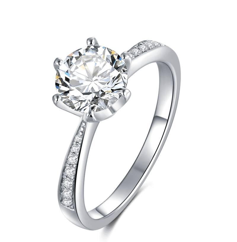 Baikalla 4 Baikalla™ "Emma" Sterling Silver Moissanite Luxury 1.5 CT 6 Prong Promise Ring
