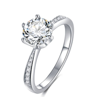 Baikalla 4 Baikalla™ "Emma" Sterling Silver Moissanite Luxury 1.5 CT 6 Prong Promise Ring