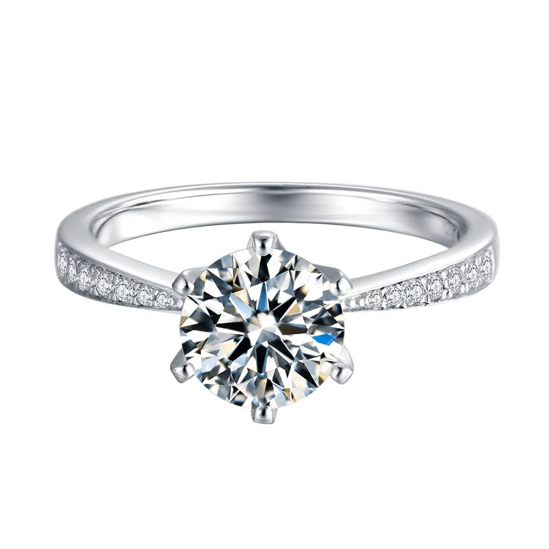 Baikalla 5 Baikalla™ "Emma" Sterling Silver Moissanite Luxury 1.5 CT 6 Prong Promise Ring