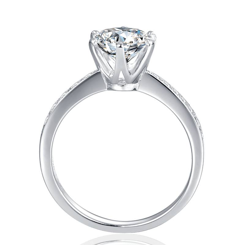Baikalla Baikalla™ "Emma" Sterling Silver Moissanite Luxury 1.5 CT 6 Prong Promise Ring