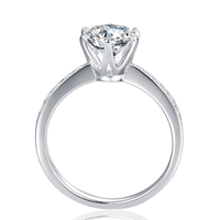 Baikalla Baikalla™ "Ava" Sterling Silver Moissanite Luxury 2 CT 6 Prong Promise Ring