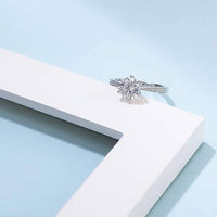 Baikalla Baikalla™ "Annie" Sterling Silver Moissanite Luxury 3 CT 6 Prong Promise Ring
